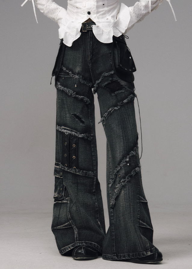 Midnight Stitch Wide-Leg Jeans