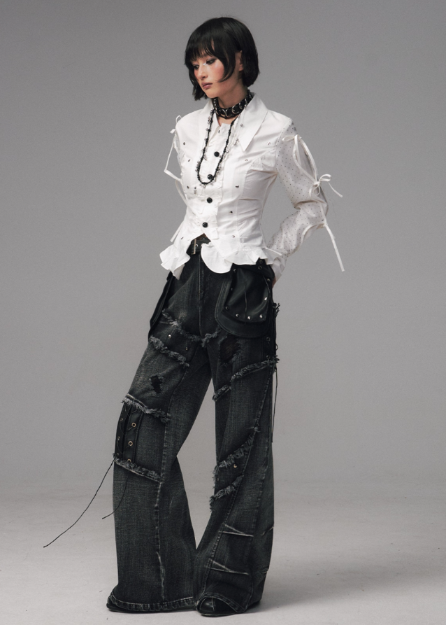 Midnight Stitch Wide-Leg Jeans