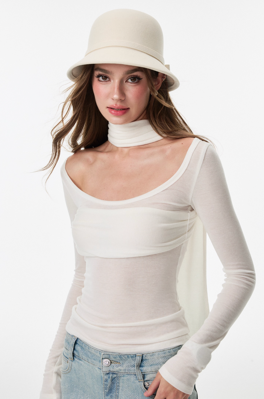 Softline Halo Neck Long Sleeve Top