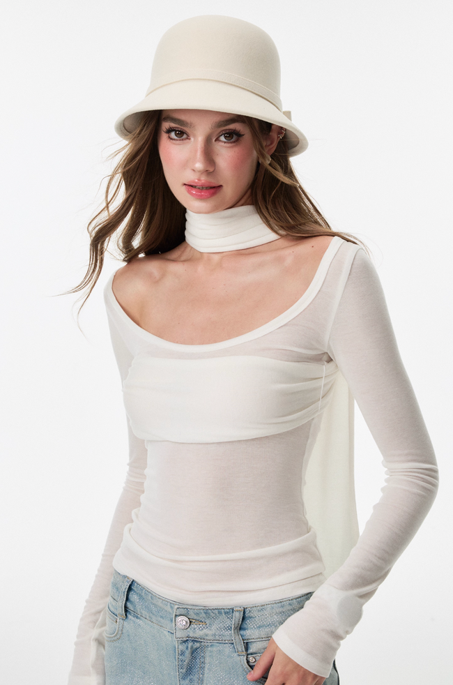 Softline Halo Neck Long Sleeve Top Main Image