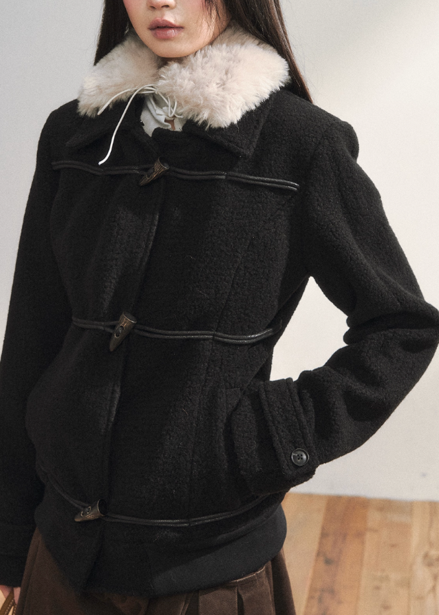 Classic Black Cozy Wool Jacket