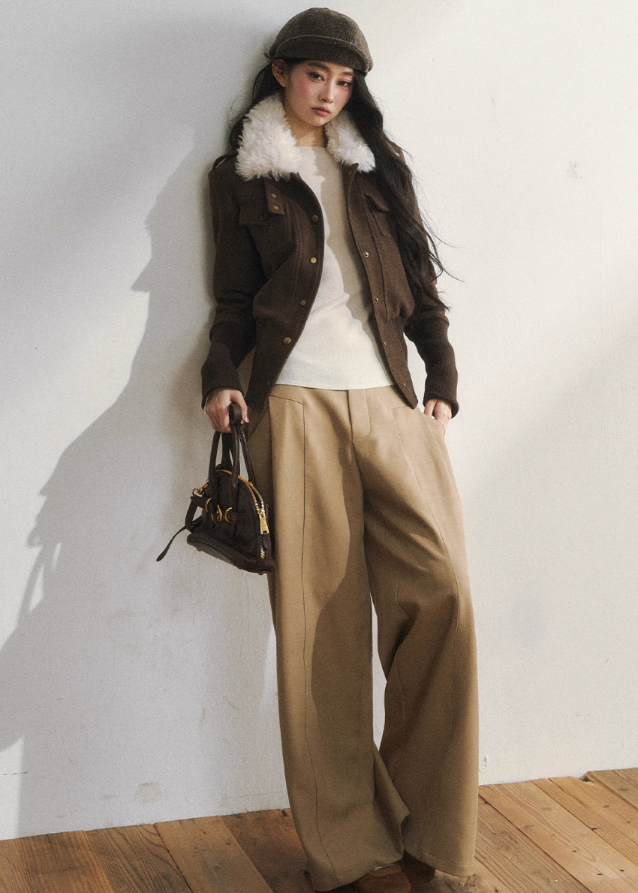 Vintage Brown Wool Button Jacket