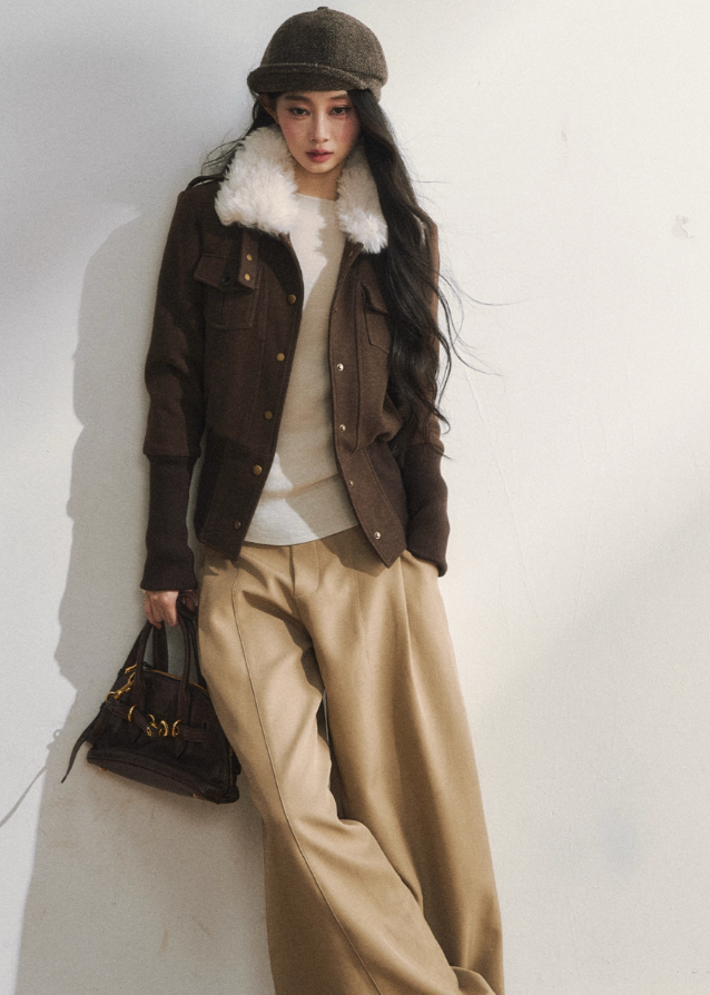 Vintage Brown Wool Button Jacket