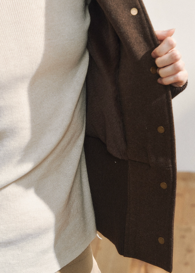 Vintage Brown Wool Button Jacket