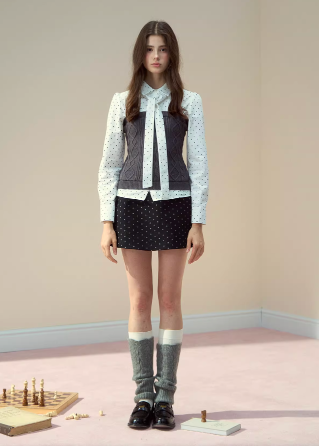 Polka Dot Bow-Tie Patchwork Set