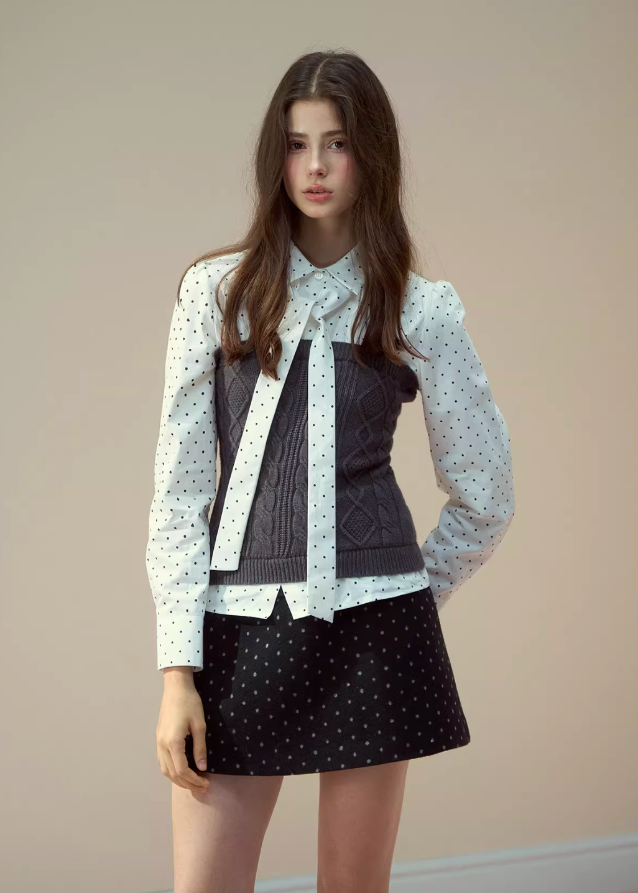 Polka Dot Bow-Tie Patchwork Set