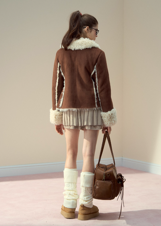 Warm Retro Lapel Fleece Jacket