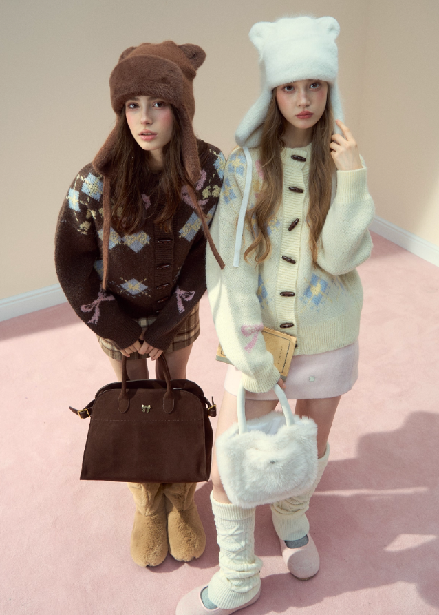 Bow Fair Isle Cozy Wool Jacket