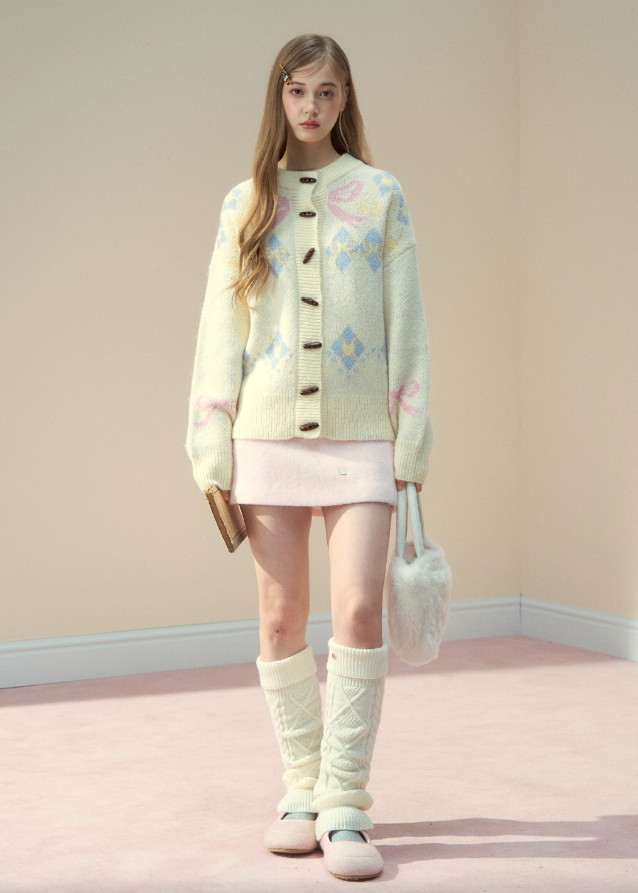 Bow Fair Isle Cozy Wool Jacket