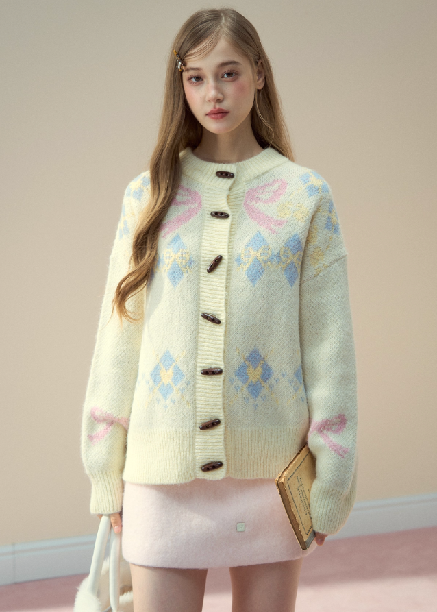 Bow Fair Isle Cozy Wool Jacket