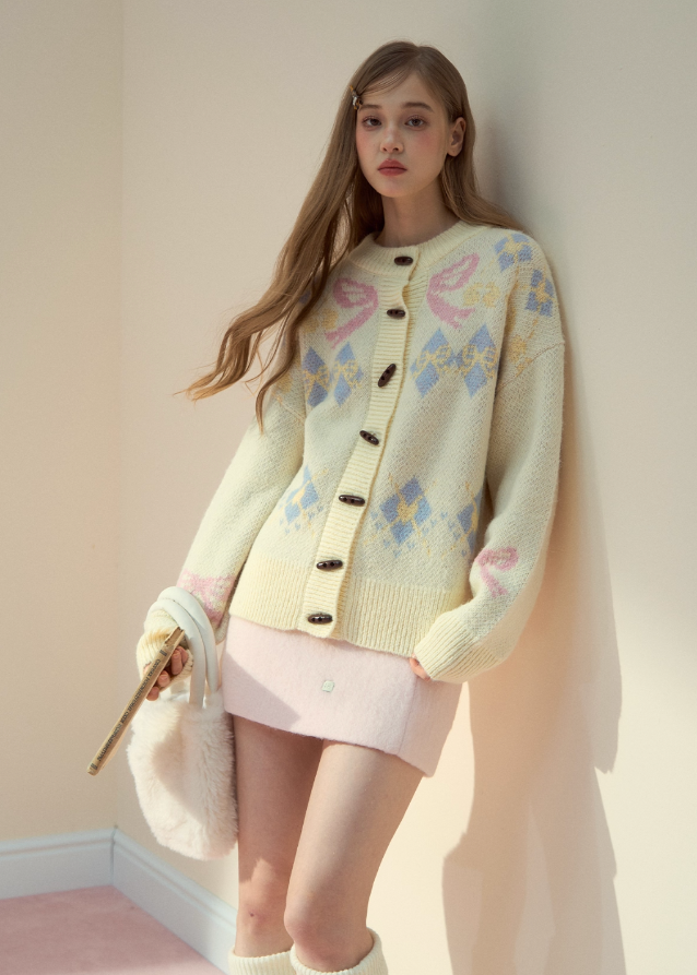 Bow Fair Isle Cozy Wool Jacket