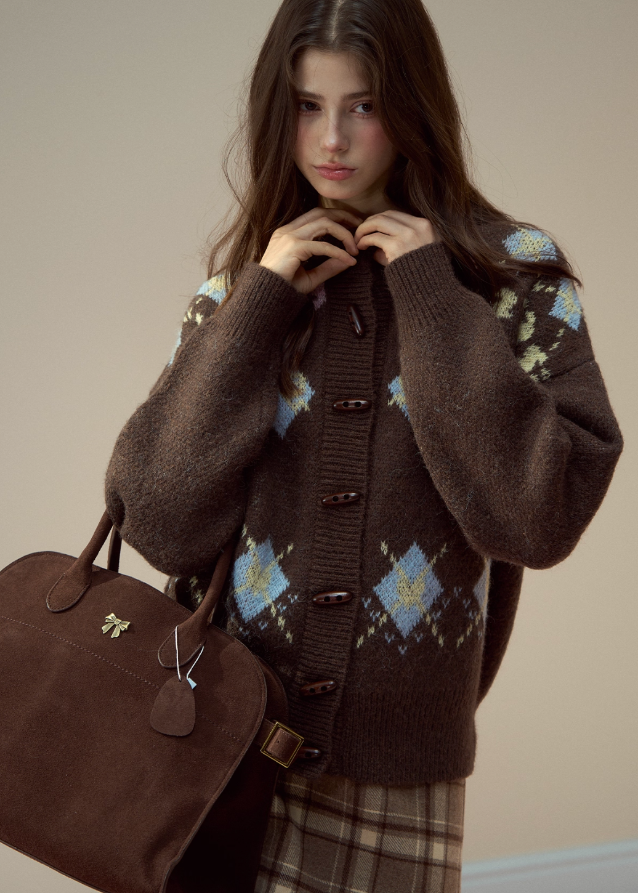 Bow Fair Isle Cozy Wool Jacket