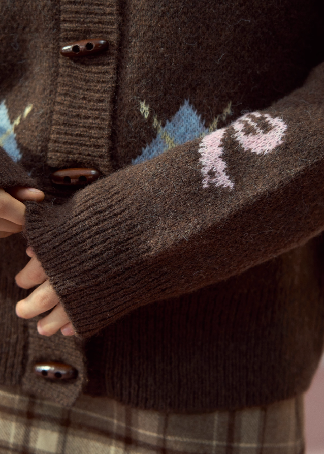 Bow Fair Isle Cozy Wool Jacket