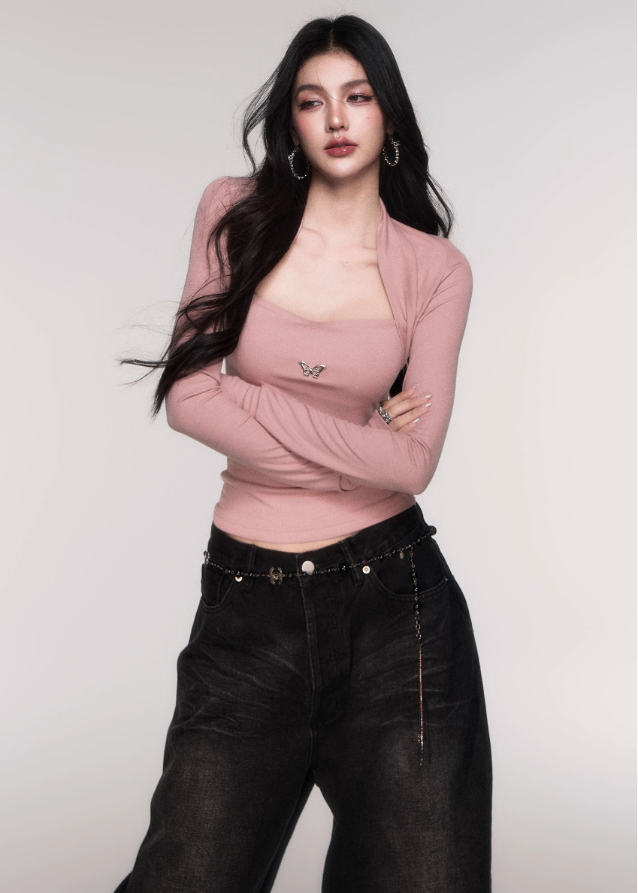 Sleek Frame Fake-Two Long Sleeve