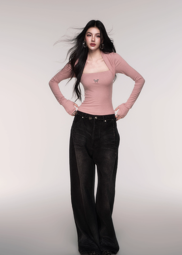 Sleek Frame Fake-Two Long Sleeve