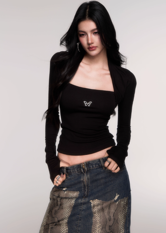 Sleek Frame Fake-Two Long Sleeve