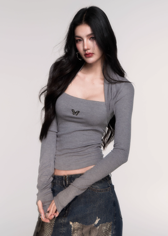 Sleek Frame Fake-Two Long Sleeve