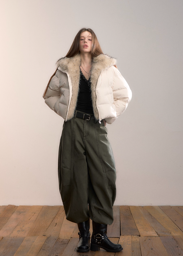 Army Green Oversize Street Slacks