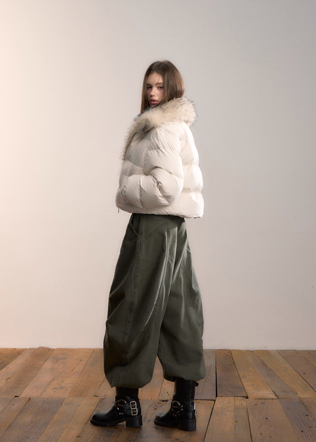 Army Green Oversize Street Slacks