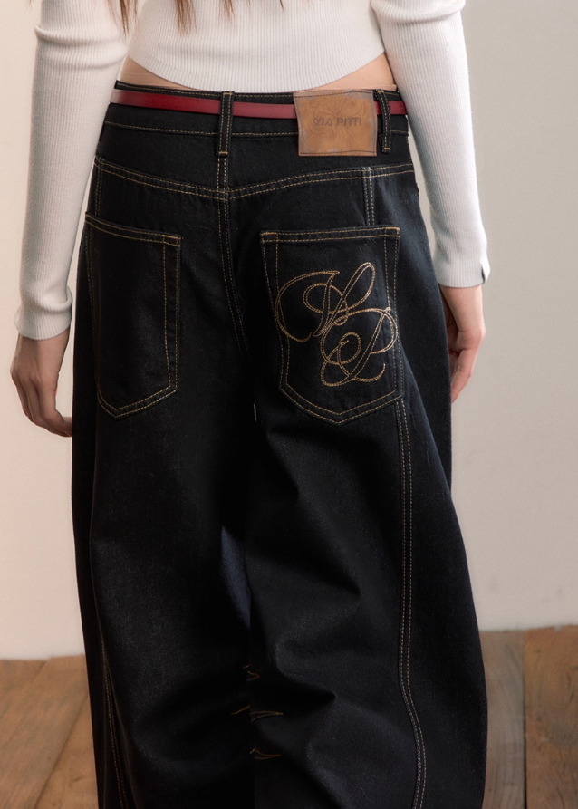 Vintage Raw Indigo Extra-Wide Jeans