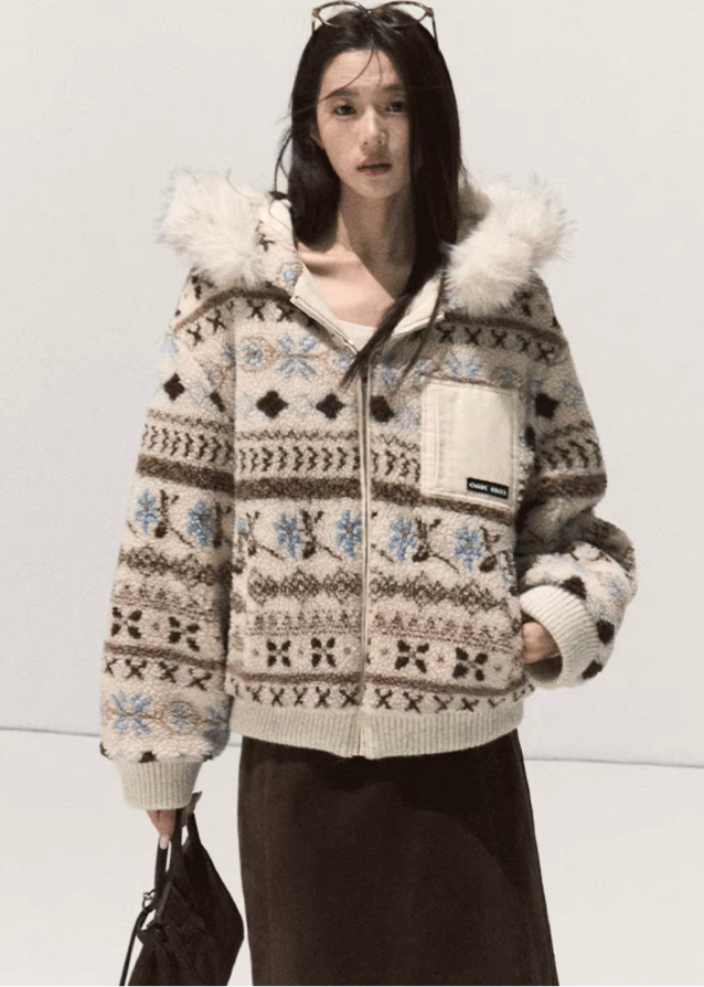 Nordic Ridge Retro Jacquard Jacket