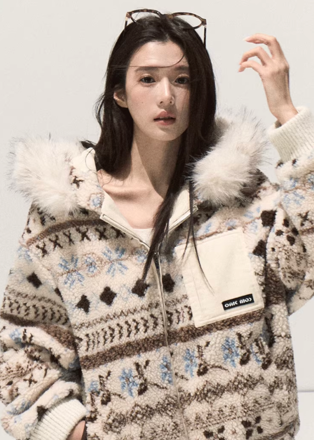 Nordic Ridge Retro Jacquard Jacket Hover Image