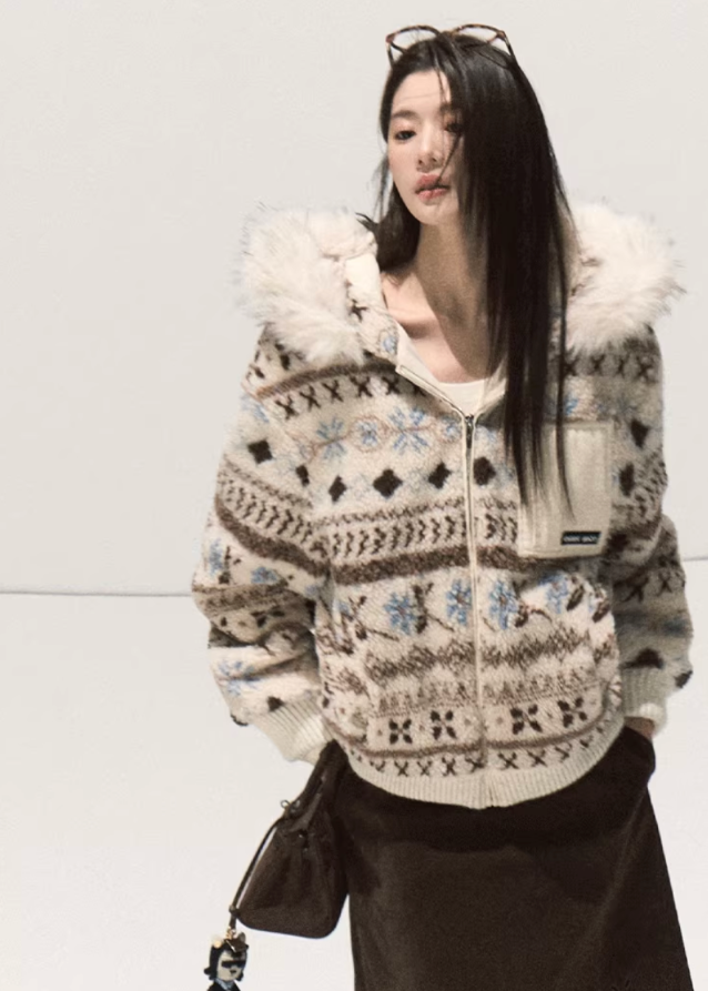 Nordic Ridge Retro Jacquard Jacket