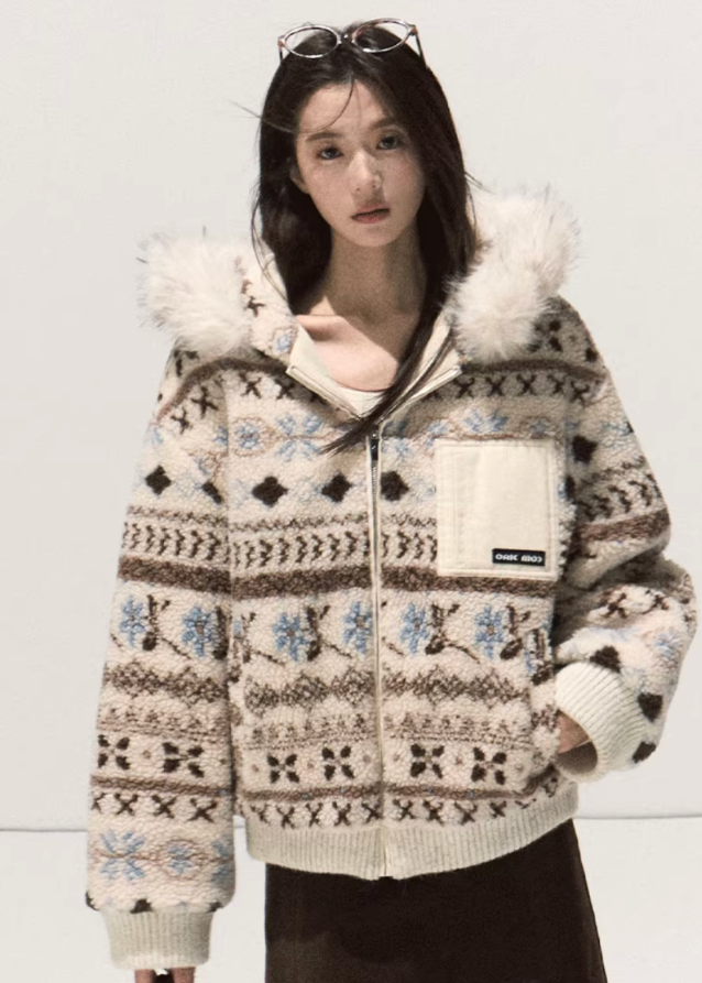 Nordic Ridge Retro Jacquard Jacket