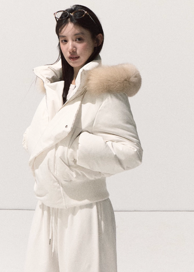 Arctic Sculpt Fox-Fur Down Jacket