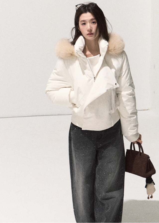Arctic Sculpt Fox-Fur Down Jacket
