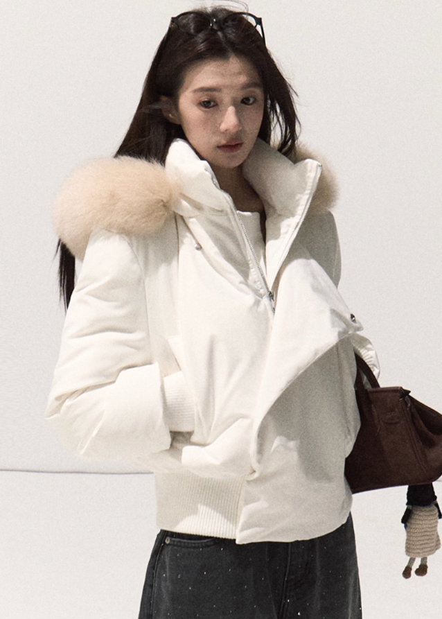 Arctic Sculpt Fox-Fur Down Jacket