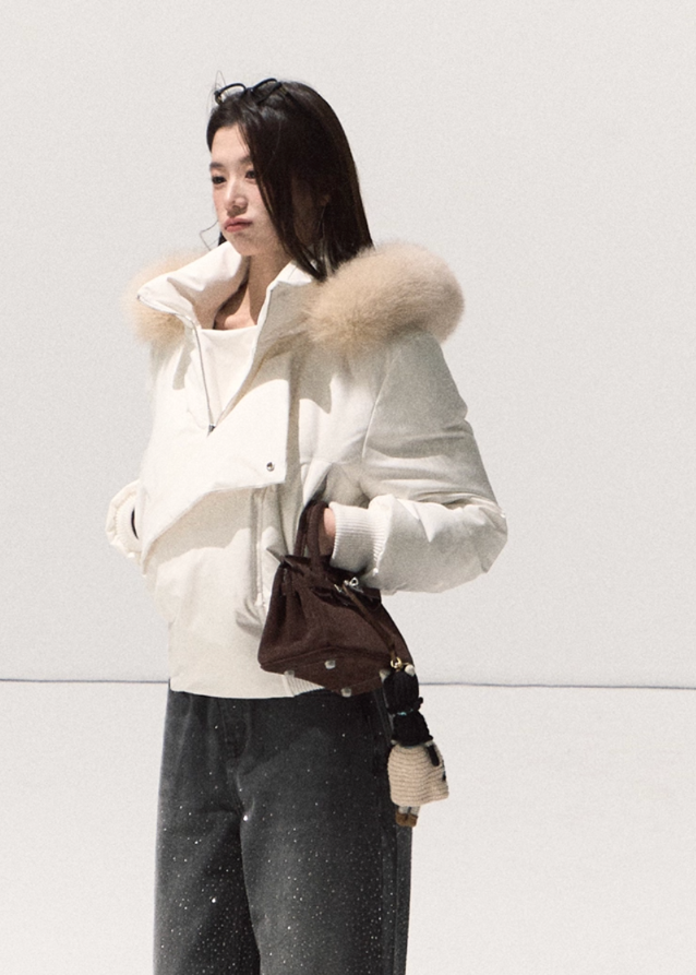 Arctic Sculpt Fox-Fur Down Jacket