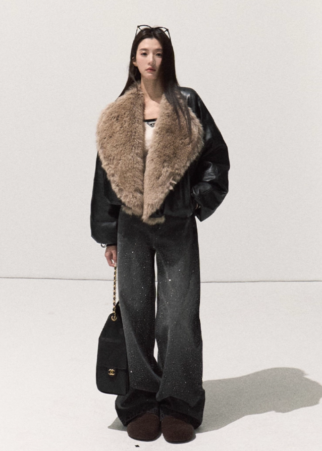 Winter Shearline Fox Trim Down Jacket