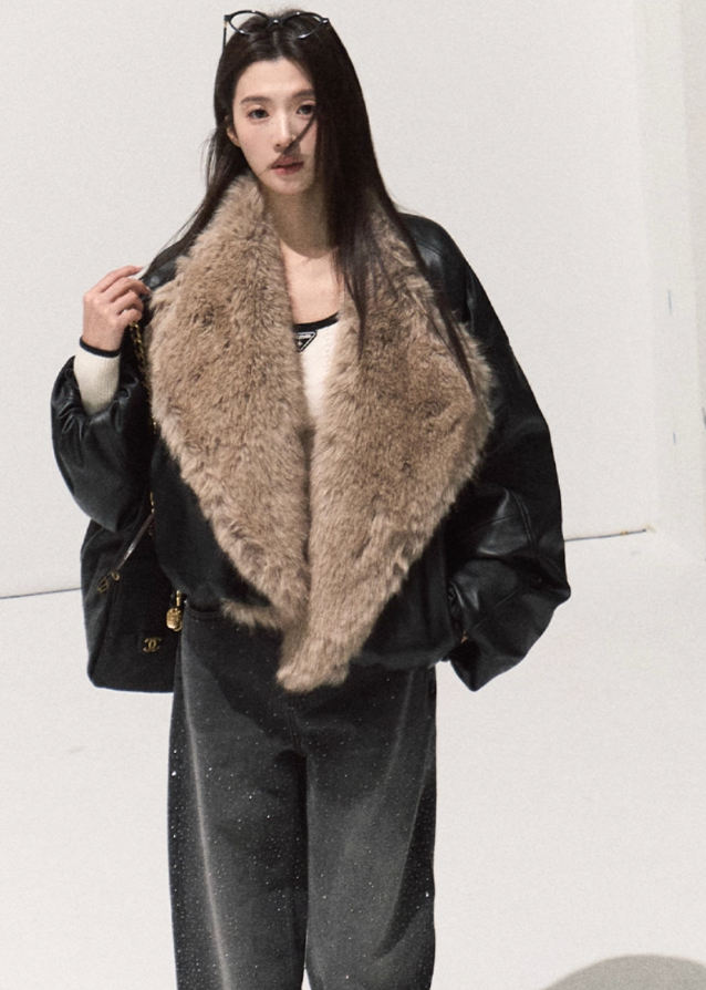 Winter Shearline Fox Trim Down Jacket