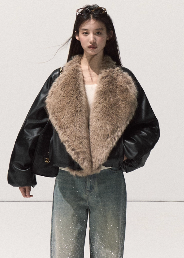 Winter Shearline Fox Trim Down Jacket
