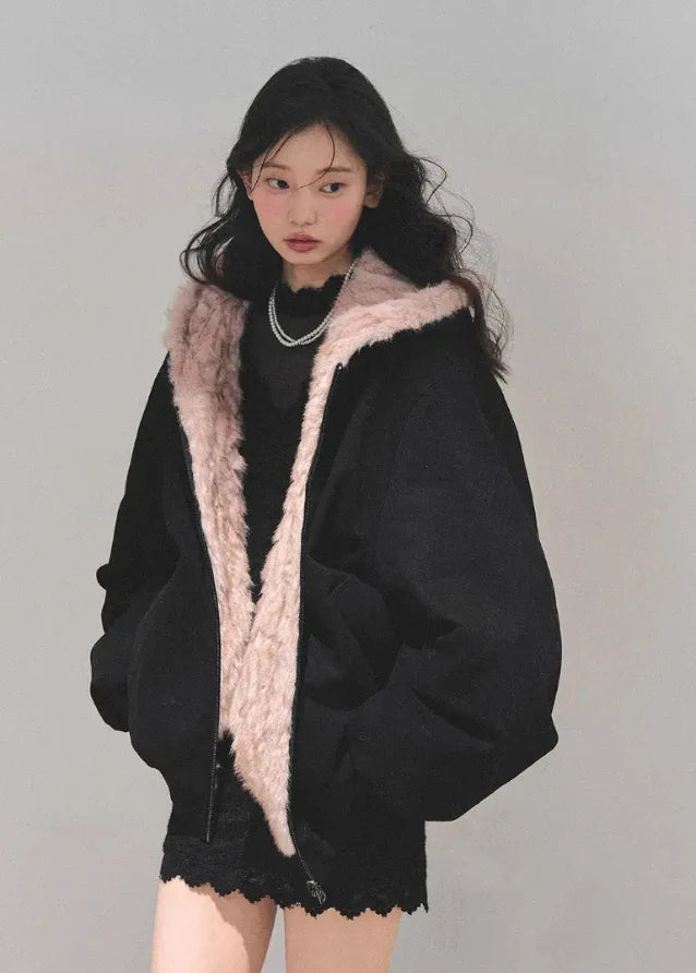 Reverie Reversible Plush Hood Jacket