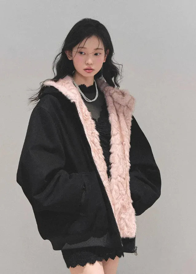 Reverie Reversible Plush Hood Jacket