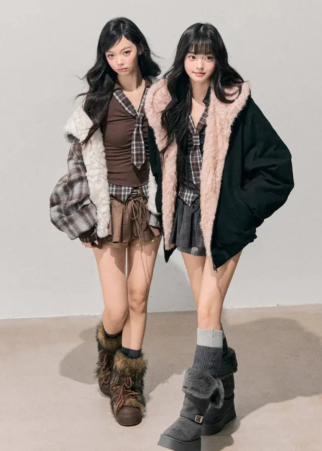 Reverie Reversible Plush Hood Jacket