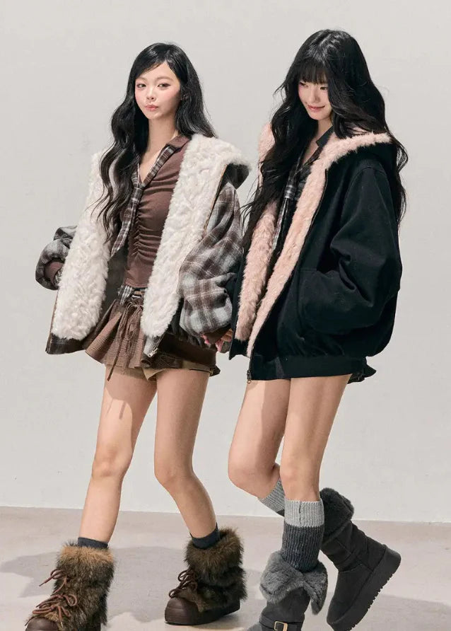 Reverie Reversible Plush Hood Jacket