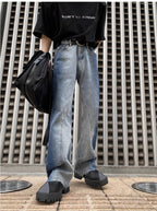 【25s Jul.】Contrast color tie-dye gradient flared jeans