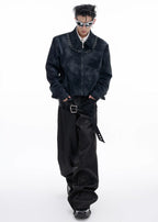 【25s Aug.】Pearl Deconstructed Textured Cropped Leather Jacket