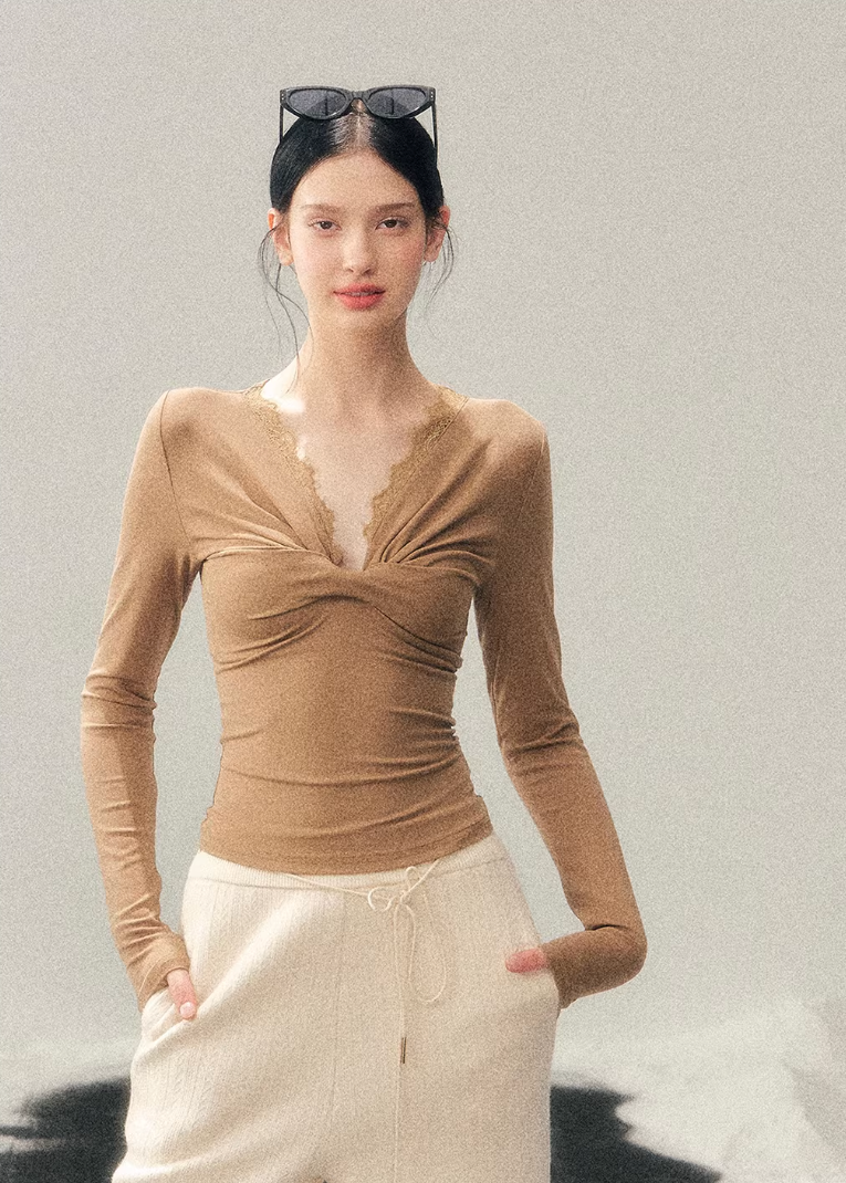 Moonlight Lace V-Neck Top