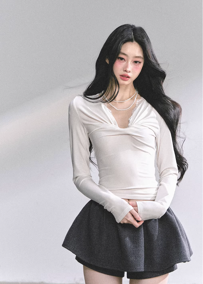 Moonlight Lace V-Neck Top