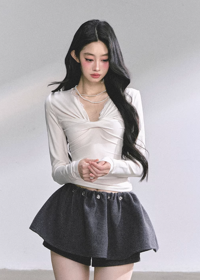 Moonlight Lace V-Neck Top
