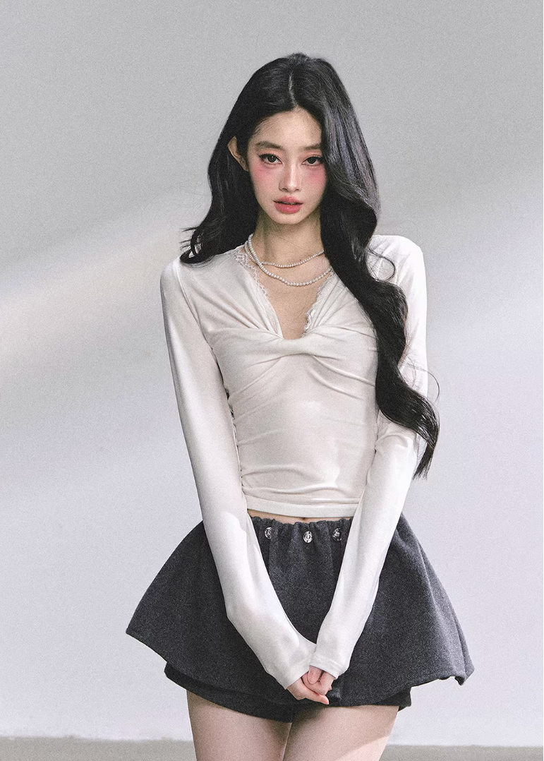 Moonlight Lace V-Neck Top
