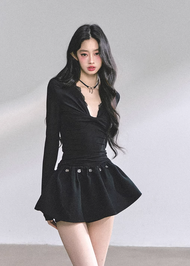 Moonlight Lace V-Neck Top