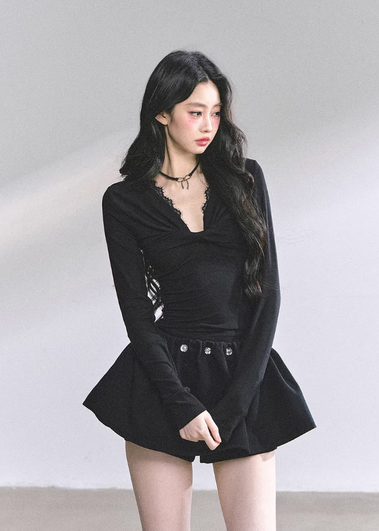 Moonlight Lace V-Neck Top