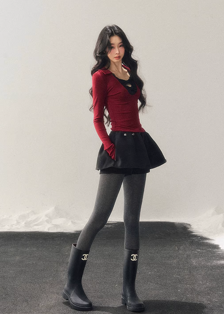 Silent Aftermath Lace Bow Top
