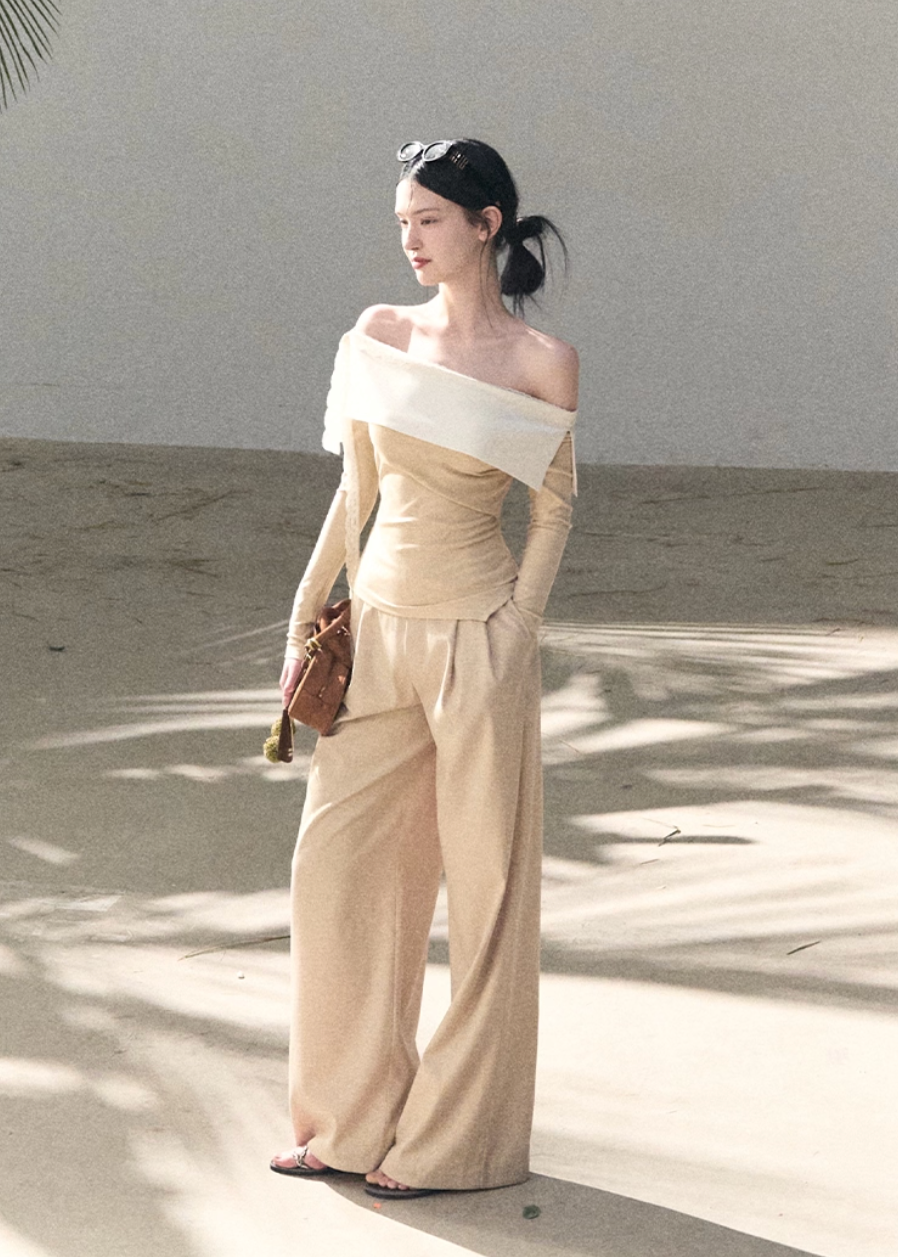 Gentle Tide One-Shoulder Set