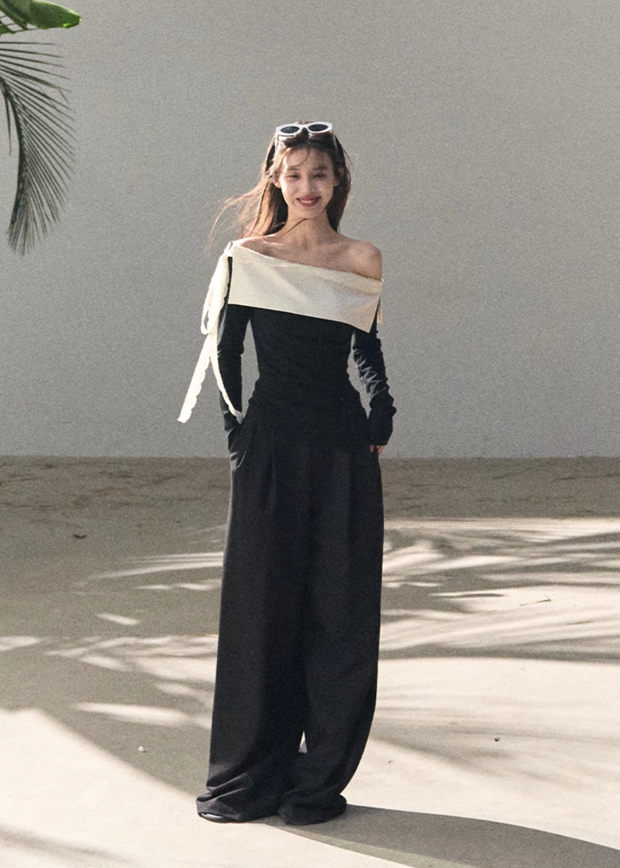 Gentle Tide One-Shoulder Set